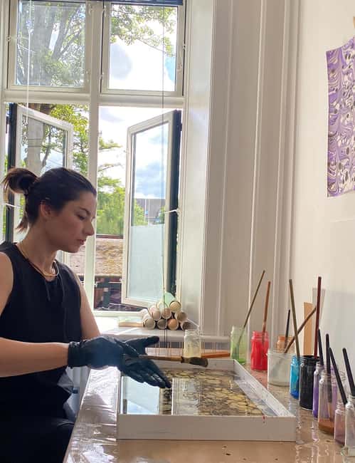 Copenhagen (2-Hour Paper Marbling Workshop with Goda) - A hands-on Copenhagen souvenir that actually looks like art